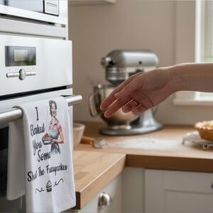 Kitchen Tea Dish Towel Funny Retro Novelty